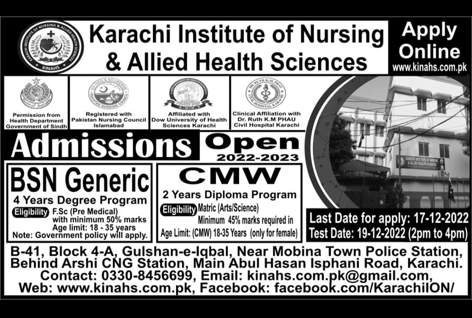 nursing course in karachi 2022