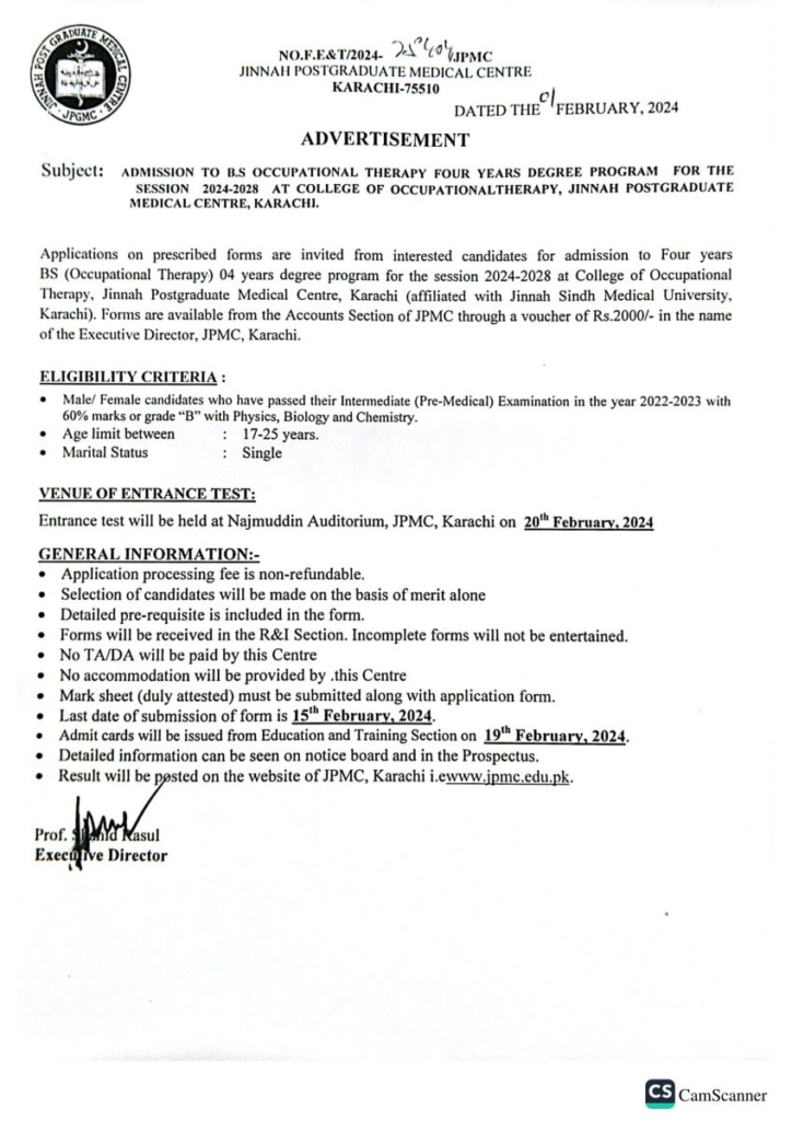Jinnah Postgraduate Medical Centre Jpmc Admissions 2024 Education