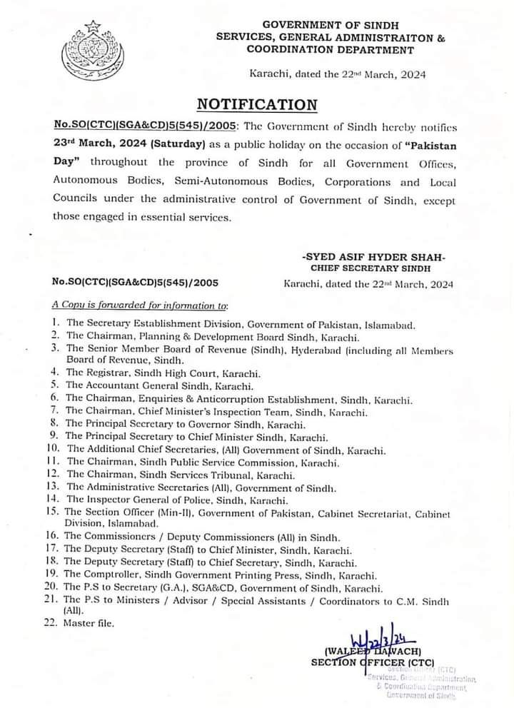 Sindh Government Announces Public Holiday Education In Karachi